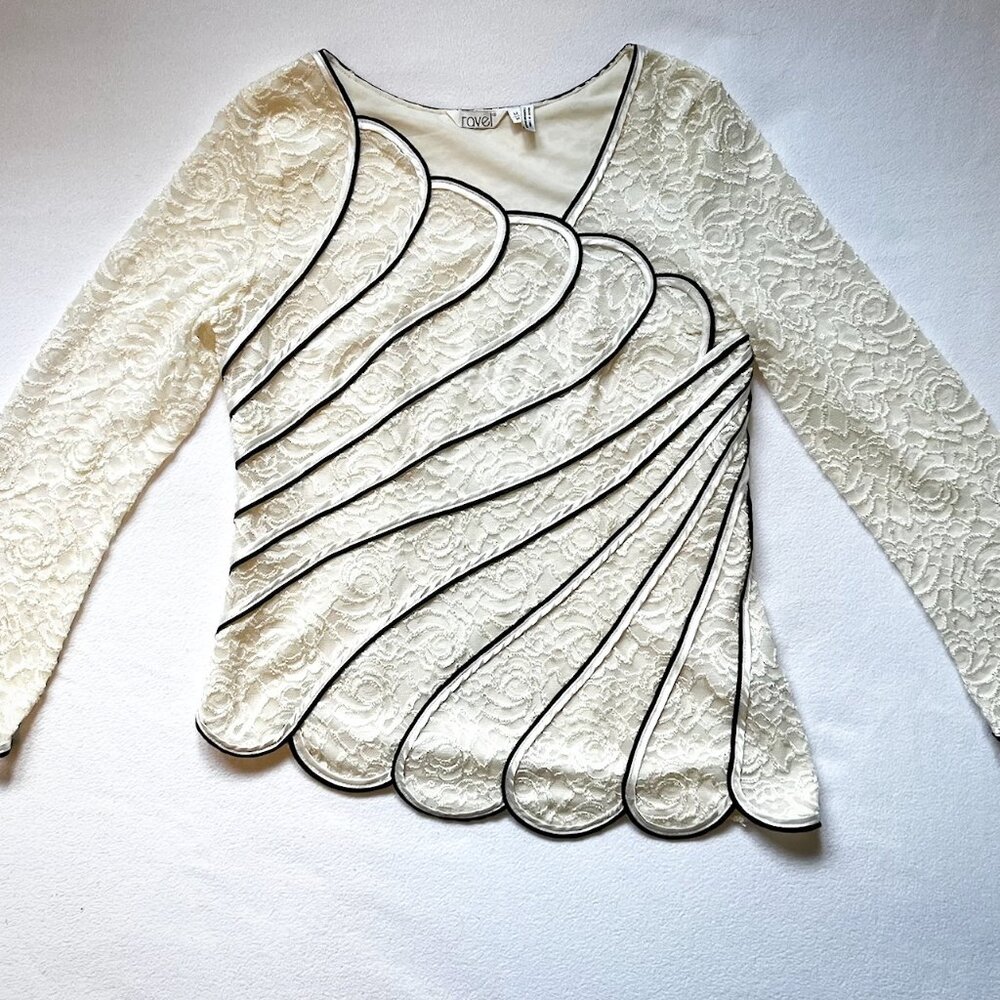 Ravel Vintage Lace Blouse - Medium, Off-White